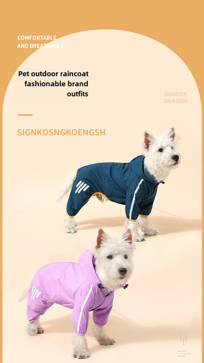 Plus size dog raincoat pet clothes sweatshirt warm windproof raincoat pet assault clothing pet supplies