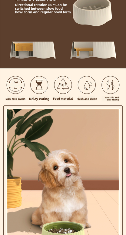 Pet Slow Feeder Bowl 2-in-1 New Dog Anti-Tip Bowl Cat Dog Supplies New Non-Slip Dog Bowl