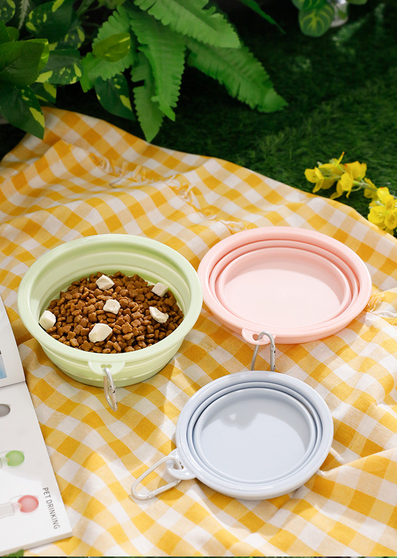 Portable Collapsible TPE Dog Food Drinking Bowl