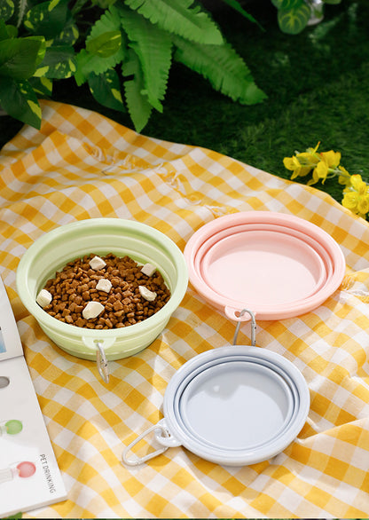 Portable Collapsible TPE Dog Food Drinking Bowl