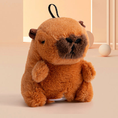 Interactive Cat Toy with Touch Sensitive Sound Plush Bird Hedgehog Capybara Teaser Stick for Teeth Grinding Self Play and Boredom Relief