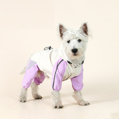 Waterproof Four-Legged Dog Raincoat for Teddy, Pomeranian, and Bichon