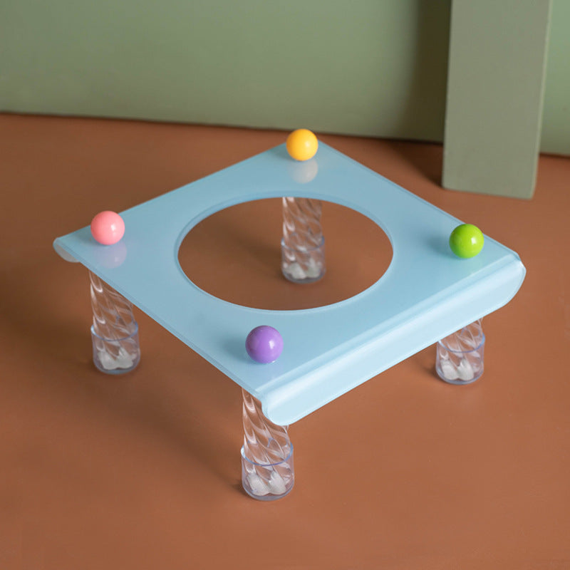 Elevated Dog Bowl with Neck Protection Macaron Series Acrylic Stand Ceramic Cat Food Bowl Non Slip Pet Feeder for Small Medium Dogs Cats