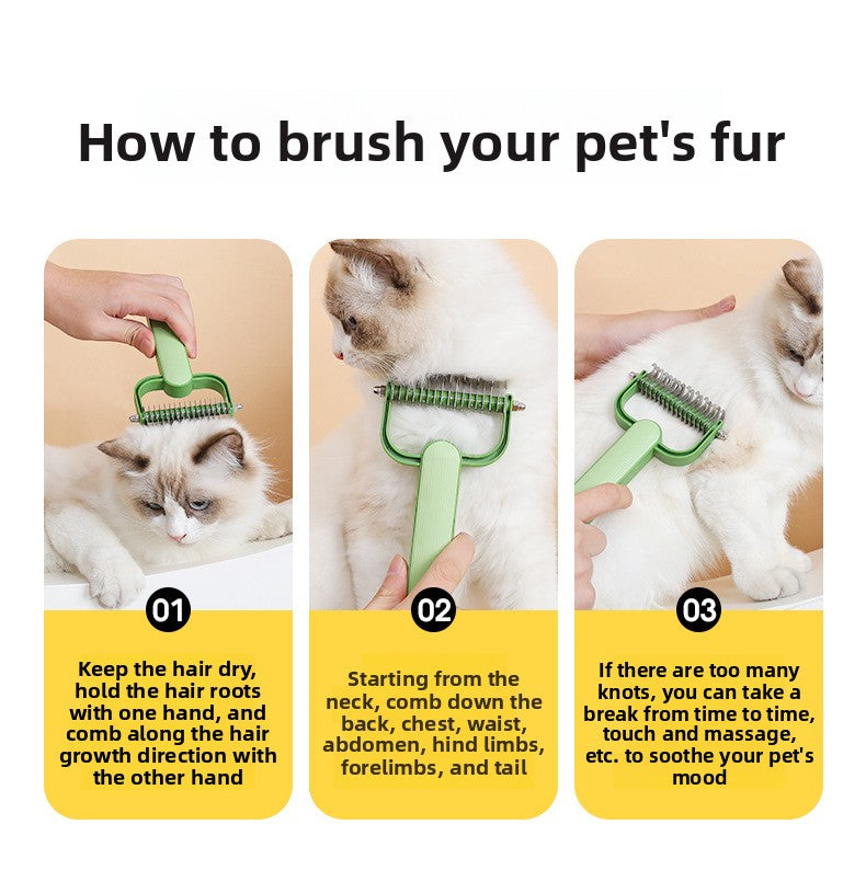 New Double-Sided Thinning Pet Knot-Opening Comb for Dog Cat Wholesale