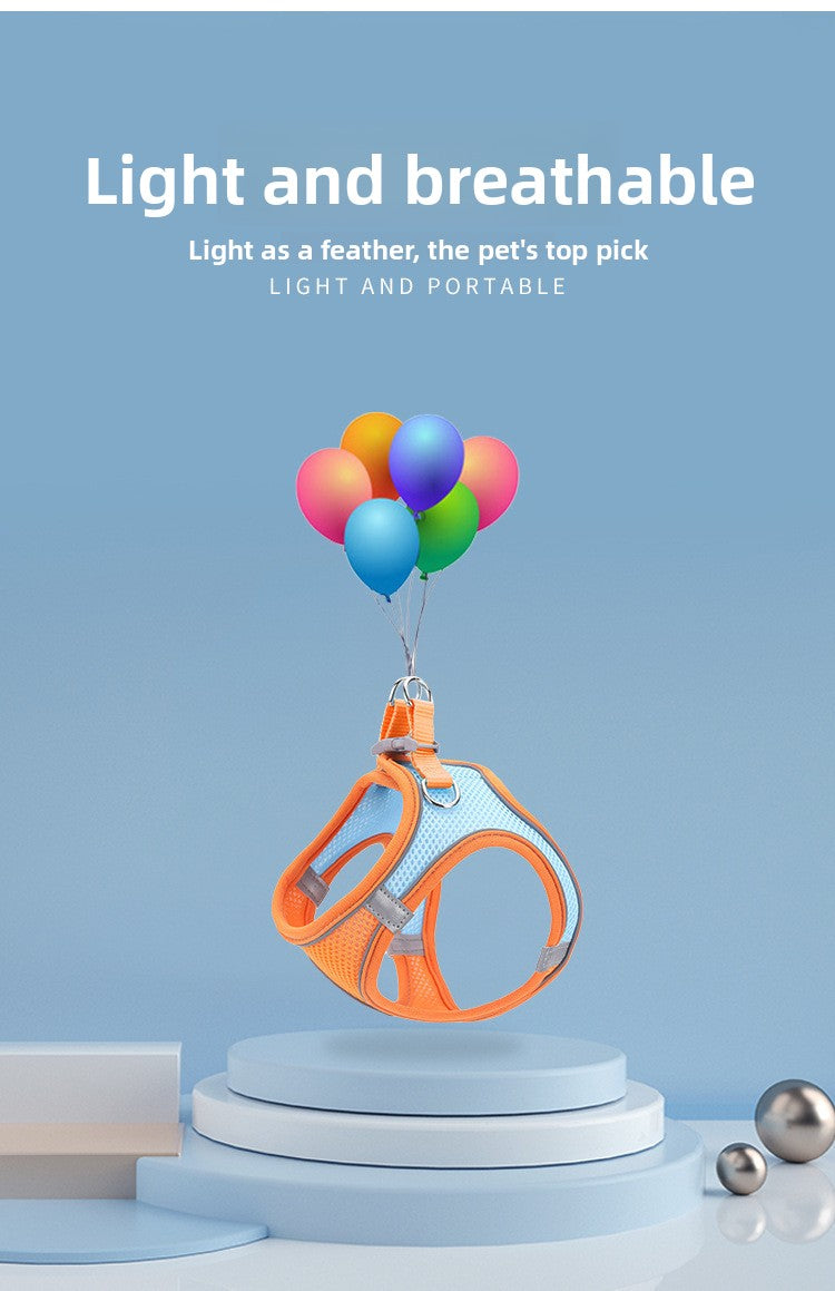 New Pet Vest-Style Pet Harness Reflective Breathable Cat Dog Leash Walking Leash Dropshipping