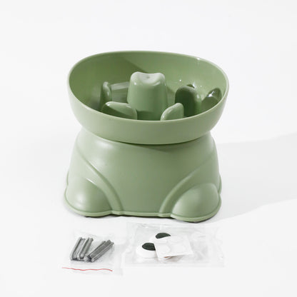 Dog Split Square High Bowl Slow Food Anti Choking Pet Feeding Utensil