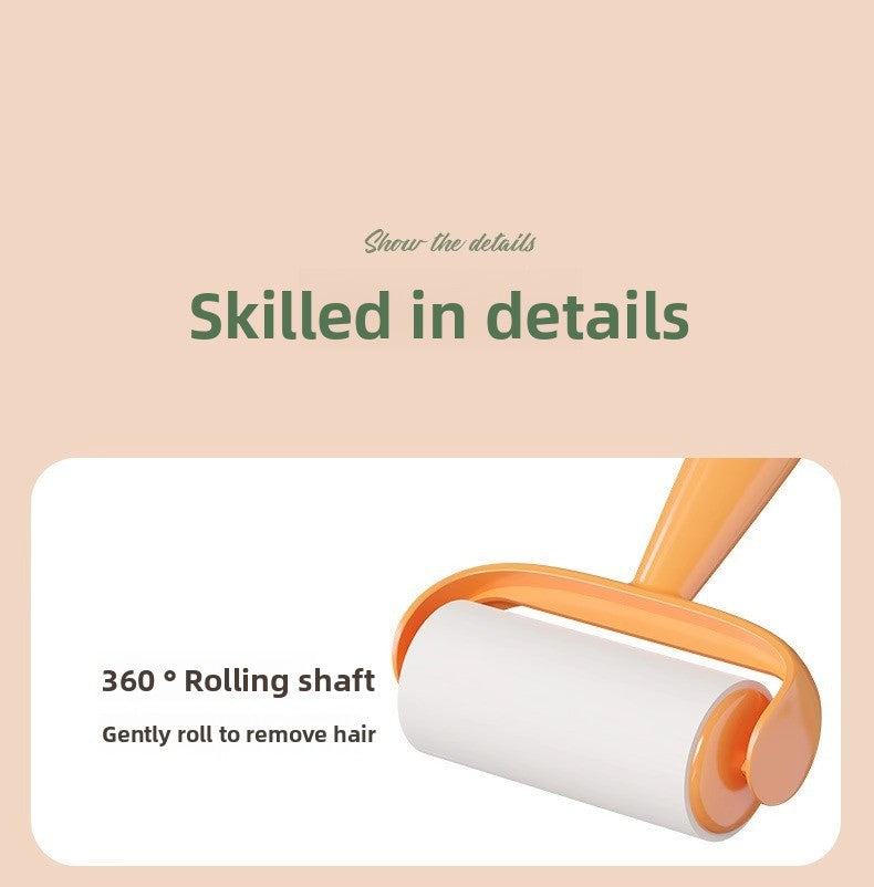 Tearable Carrot Lint Roller Strong Brush for Clothes Pet Hair with Replaceable Paper
