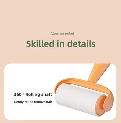 Tearable Carrot Lint Roller Strong Brush for Clothes Pet Hair with Replaceable Paper