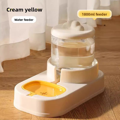 Large Capacity 5L Automatic Pet Feeder and Waterer Combo Adjustable Height Dog Cat Bowl Set with Non Slip Base