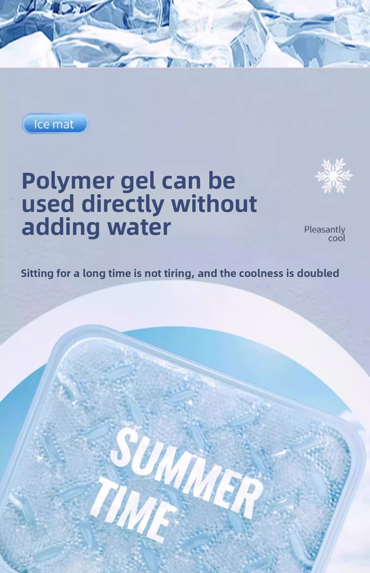 Ice Pad Cooling Solution for Student Dormitory Office Nap Car Waterproof Summer Seat