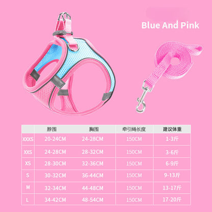 New Pet Vest-Style Pet Harness Reflective Breathable Cat Dog Leash Walking Leash Dropshipping