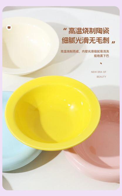 Premium Ceramic Cat Food Bowl Flying Saucer Shape Ergonomic Neck Support Dish for Healthy Eating Anti Choke and Digestive Aid Pet Supplies