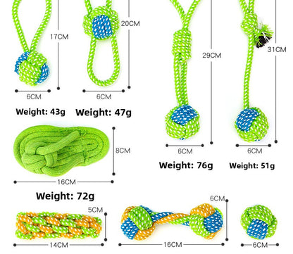 Cotton Rope Dog Toy Set Durable Chew Pet Training Combination