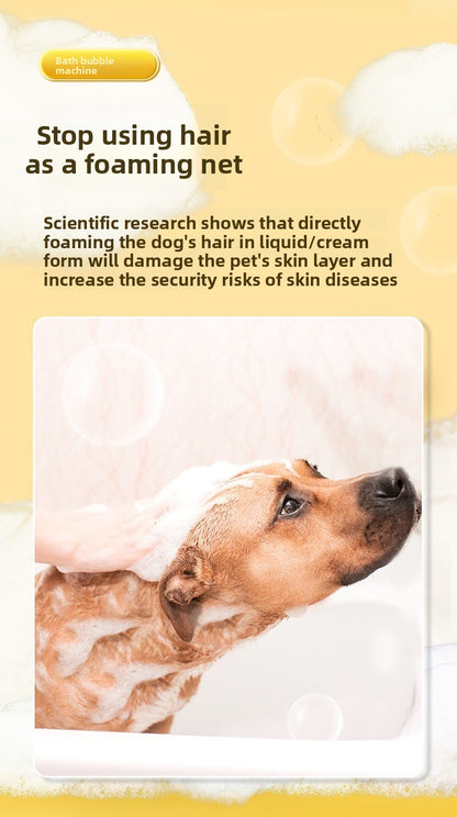 Professional Pet Bath Foam Maker Machine Automatic Foamer for Dogs Cats with Adjustable Dilution Bottle and Cute Yellow Duck Design