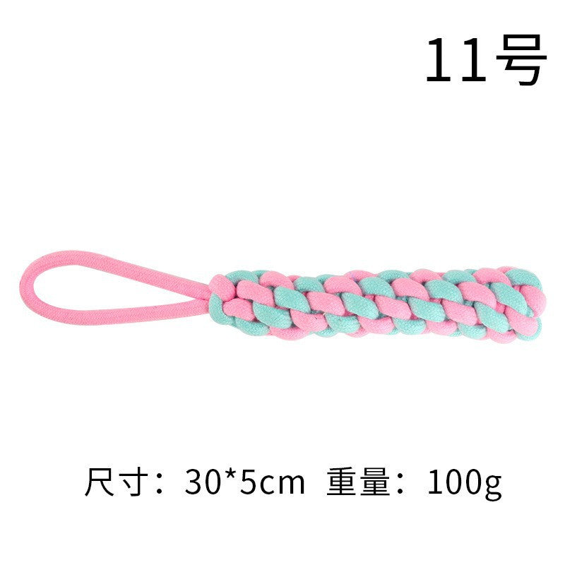 Pink Blue Combination Pet Cotton Rope Knot Toy for Tough Chewing Dogs