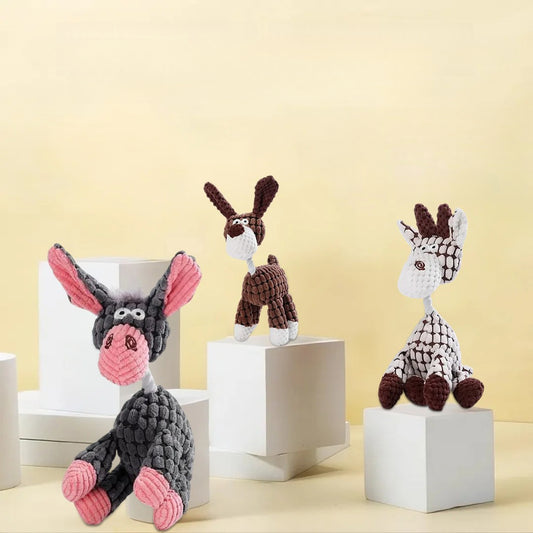 Export Dog Sound Toy Teething Training Teddy Shiba Inu Type Interactive Corn Kernel Donkey Toy