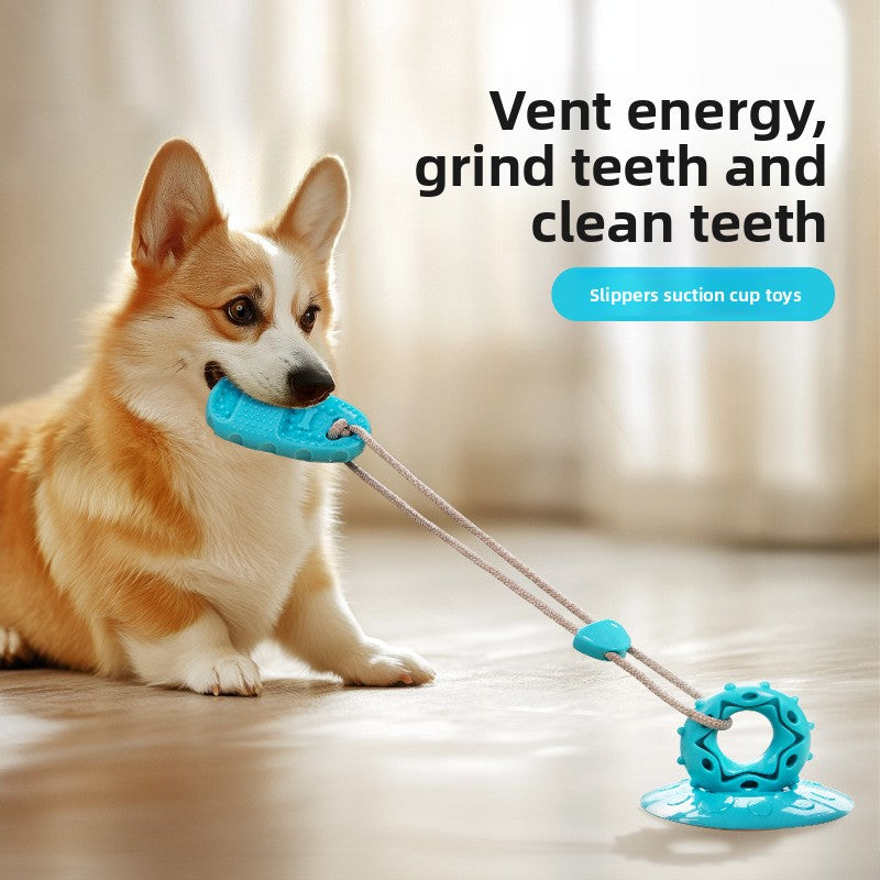 Suction Cup Dog Toy Interactive Treat Dispensing Ball for Medium Dogs Durable Chew Teething Self Entertainment Toy for Boredom Relief and Energy Consumption