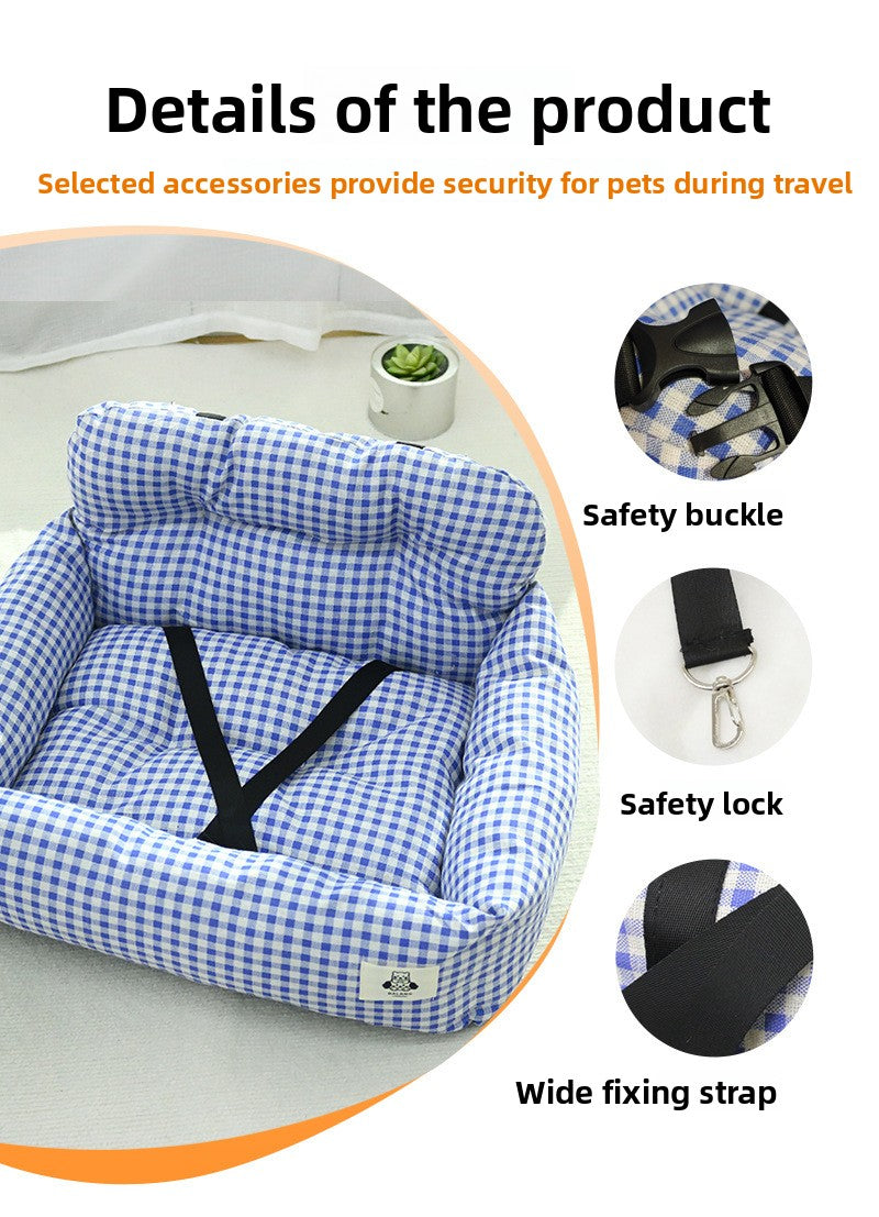 Heavy Duty Waterproof Dog Car Seat Cover Non Slip Pet Bed Mat with Safety Belt for Cars Trucks and SUVs Washable Travel Cushion for Dogs and Cats