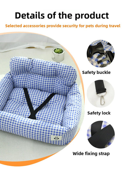 Heavy Duty Waterproof Dog Car Seat Cover Non Slip Pet Bed Mat with Safety Belt for Cars Trucks and SUVs Washable Travel Cushion for Dogs and Cats