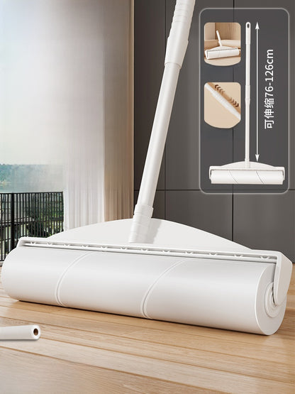 Hair Removal Roller Long Handle Brush Cat Hair Replacement Large Sticky Bed Floor Dust Hair Removal Tool with Tearable Paper