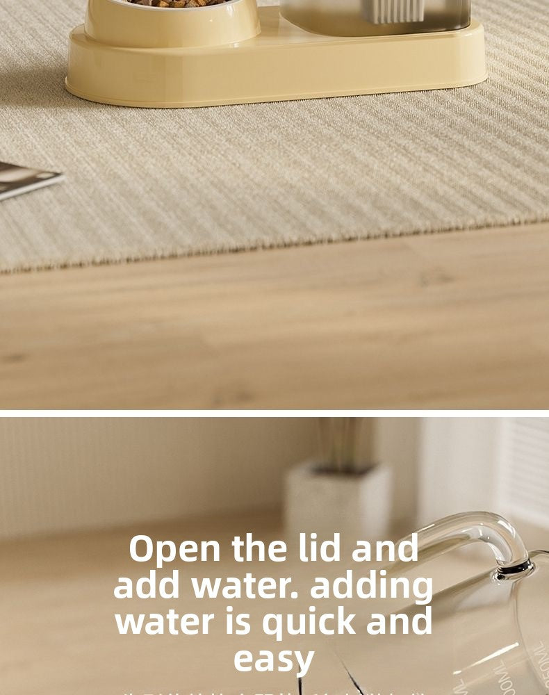 Anti Tip Electric Water Dispenser Cat Bowl with Large Capacity Integrated Circulating Food Water Fountain