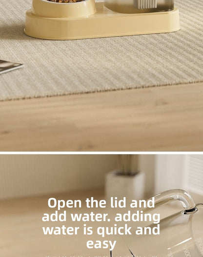 Anti Tip Electric Water Dispenser Cat Bowl with Large Capacity Integrated Circulating Food Water Fountain