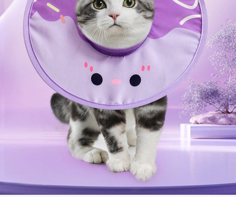 Deepened Neck Adjustable Waterproof Elizabethan Collar Anti Bite for Cats Dogs