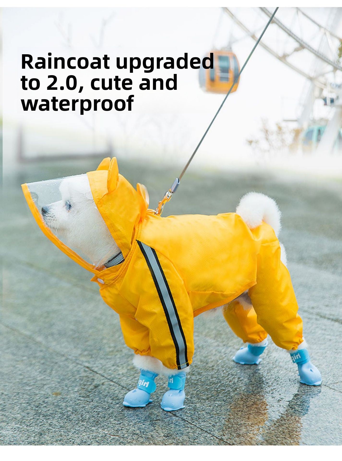 Waterproof Pet Raincoat Full Coverage Four Legged Design for Small and Medium Dogs Summer Outdoor Adventure Cartoon Teddy Dog Clothes