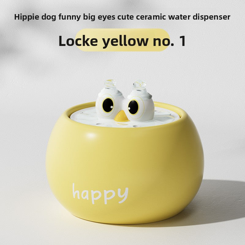 Premium Quiet Ceramic Cat Dog Water Fountain Automatic Circulating Drinker with Filter for Fresh Water