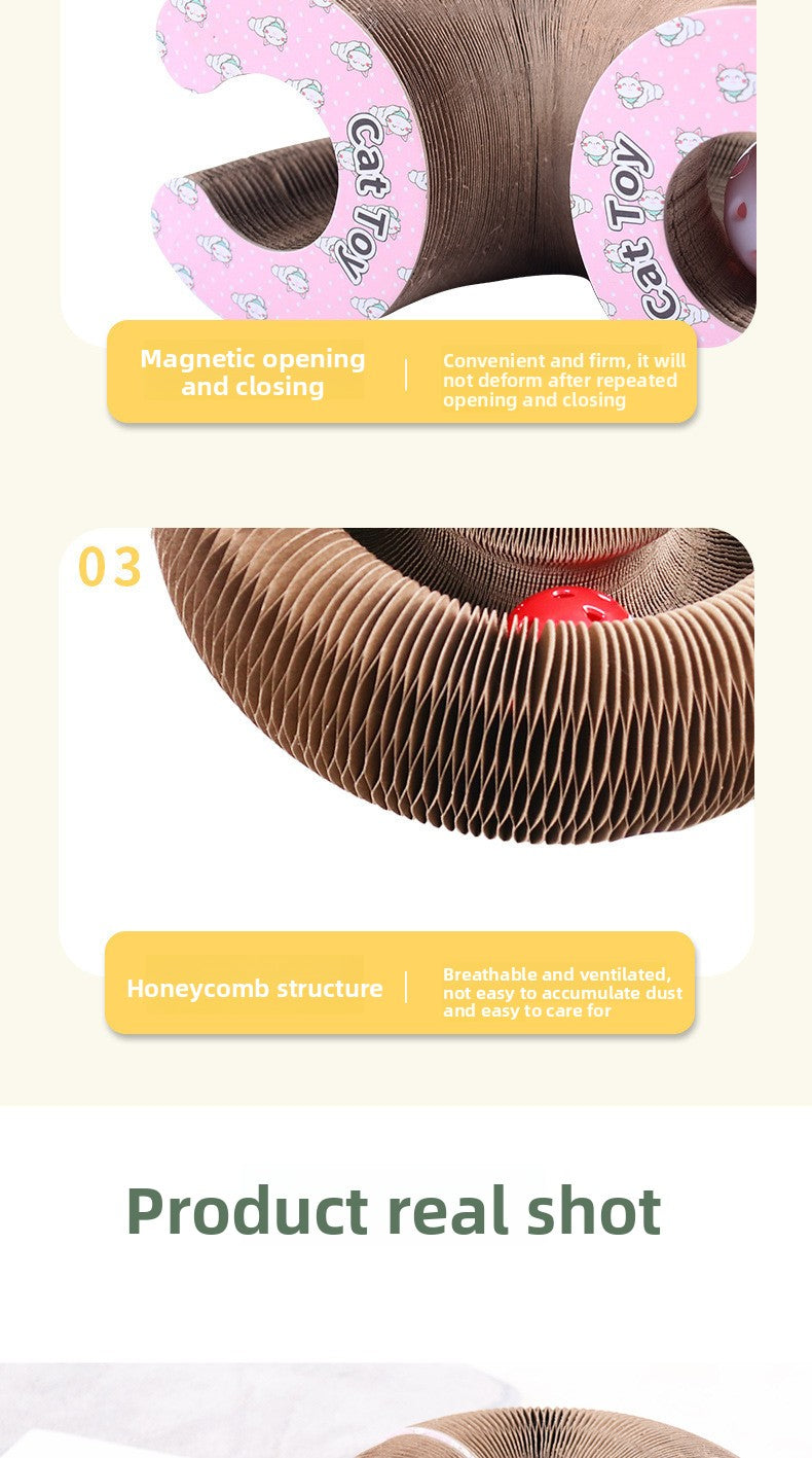 Magnetic Organ Style Corrugated Paper Cat Scratching Board Wear Scratch Resistant Toy