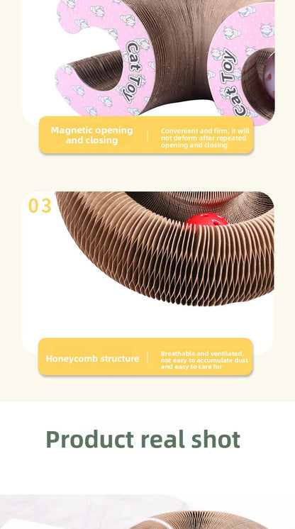 Magnetic Organ Style Corrugated Paper Cat Scratching Board Wear Scratch Resistant Toy