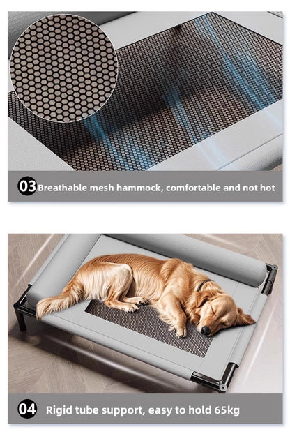 All Season Pet Camping Bed for Dogs and Cats Breathable Summer Cool Moisture Proof Detachable Washable Off Ground Small Med