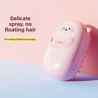 Rechargeable Electric Pet Brush with Spray Massage Silicone Bath for Cat Dog Anti-Shedding Comb