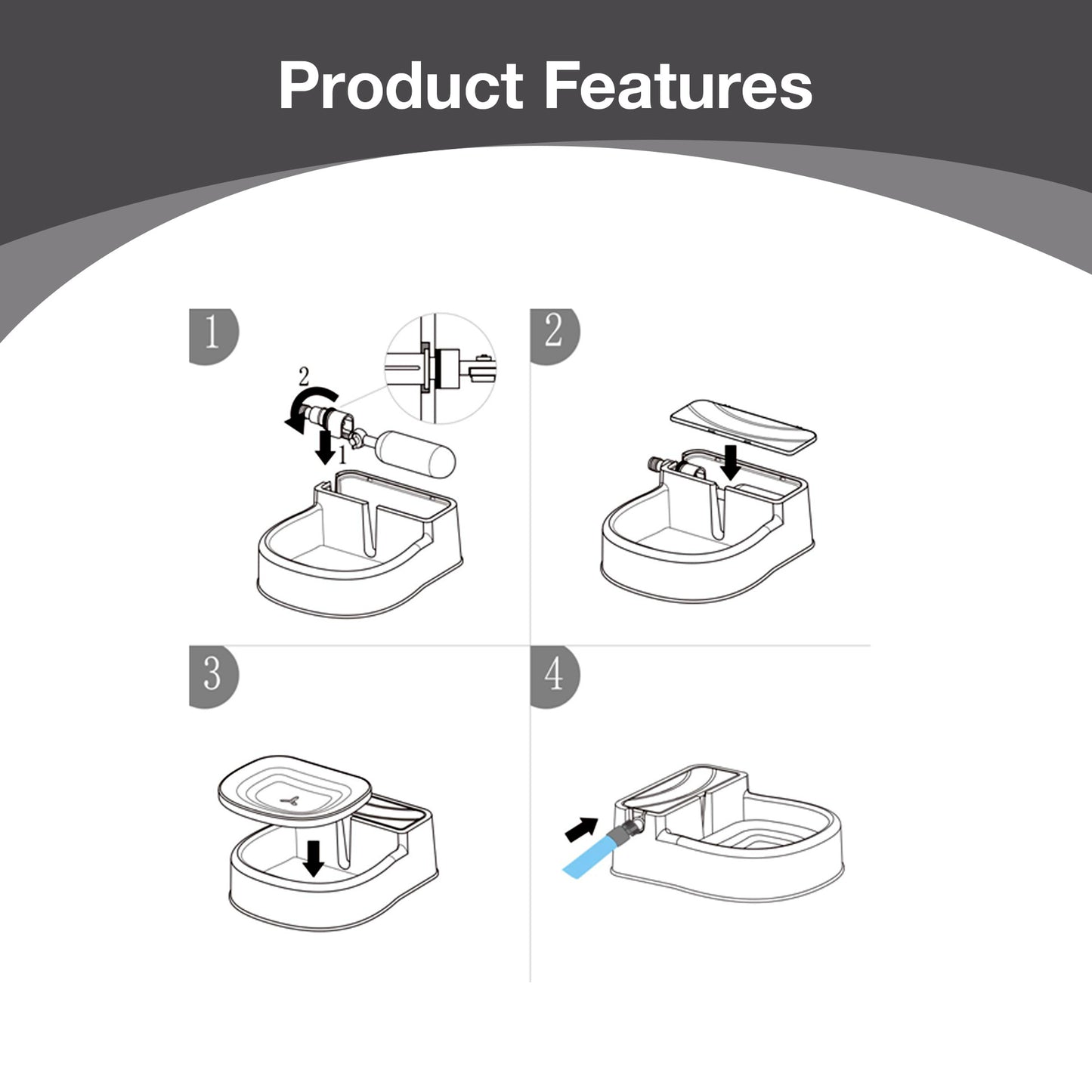 Automatic Step-on Water Feeder Large Capacity Pet Outdoor Dispenser
