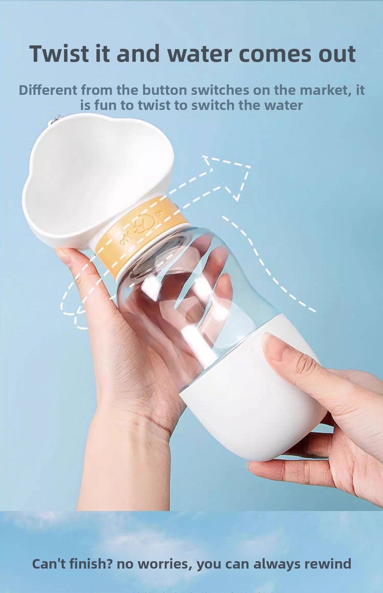 Portable Pet Travel Water Bottle for Dogs Outdoor Drinking Cup Leak Proof Doggy Hydration Supply for Puppy Teddy and Small Medium Dogs