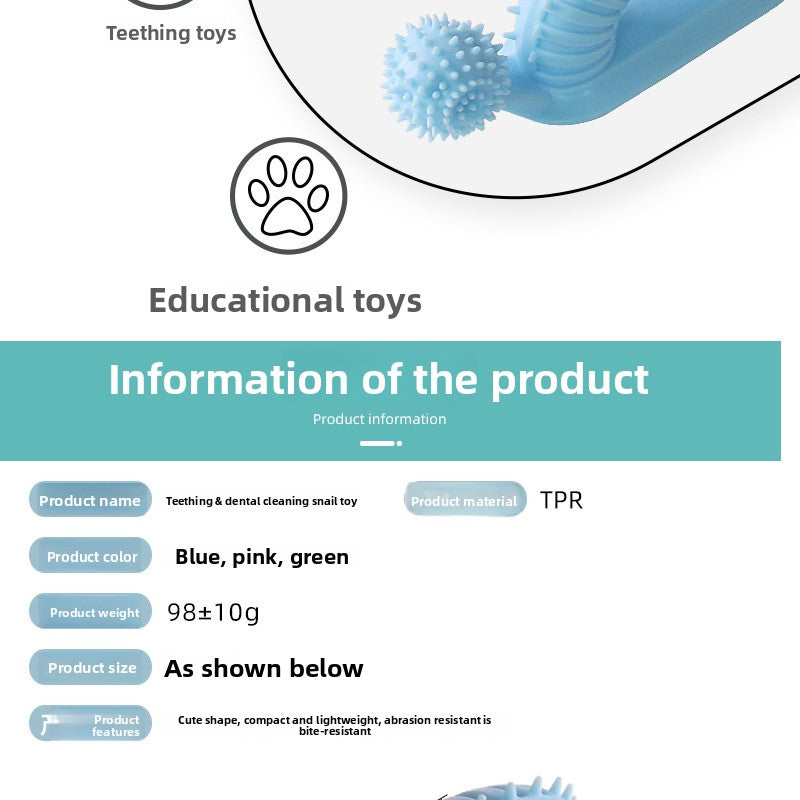 Interactive Dog Chew Toy for Teething Puppies Snail Shaped Food Dispensing Pet Supplies Long Lasting Dental Toothbrush Fun Mental Stimulation