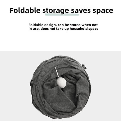 Hot-Selling New Four-Hole Three-Way Curved Foldable Scratch-Resistant Cat Tunnel Pet Toy