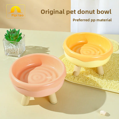 Pipitao 4-Legged Donut Cat Bowl Non-Slip Pet Food Dish Original Boxed Gift for Cats Kitten Feeding Bowl with Elevated Design