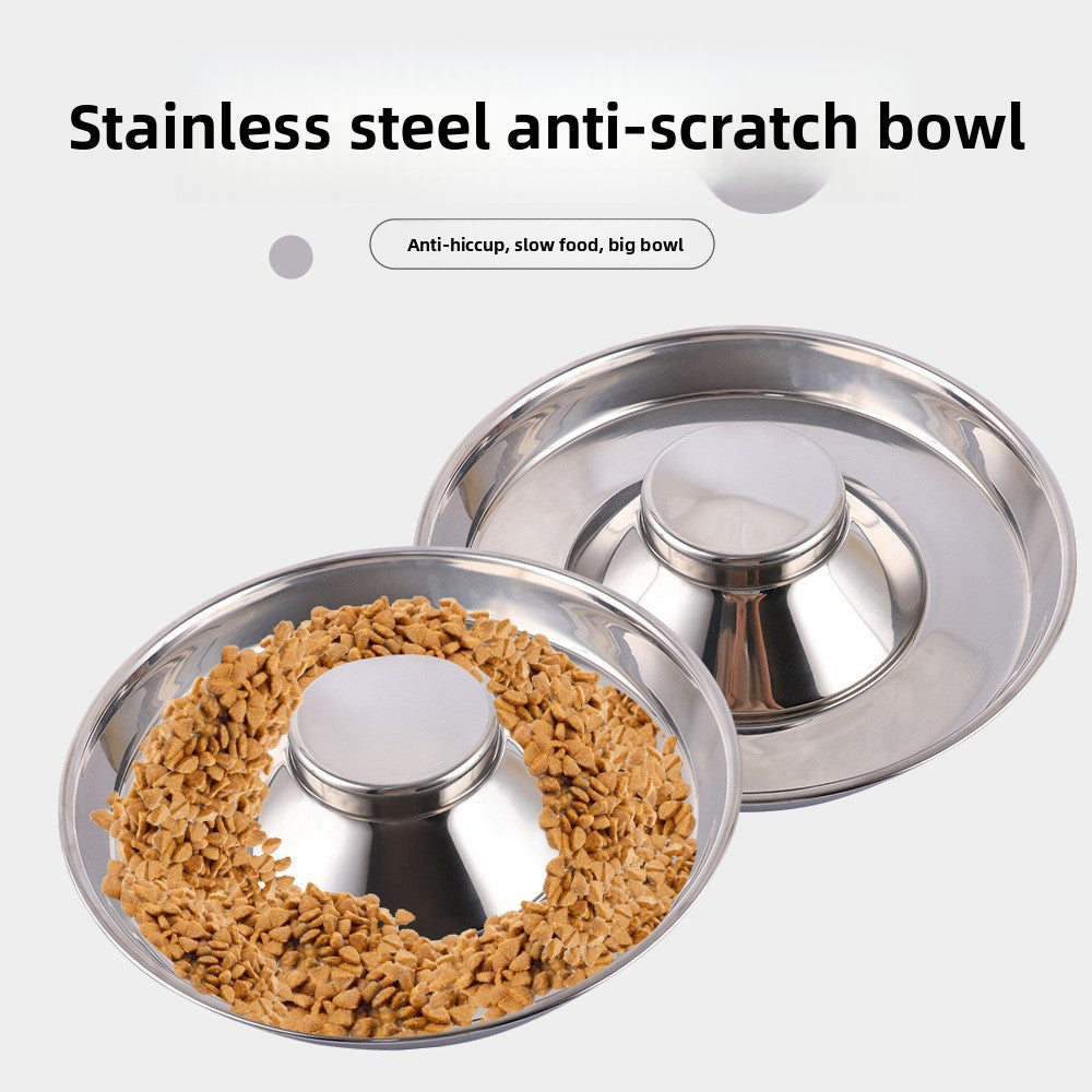 New Stainless Steel Anti-Choke Dog and Cat Slow Feeder Premium Pet Bowl