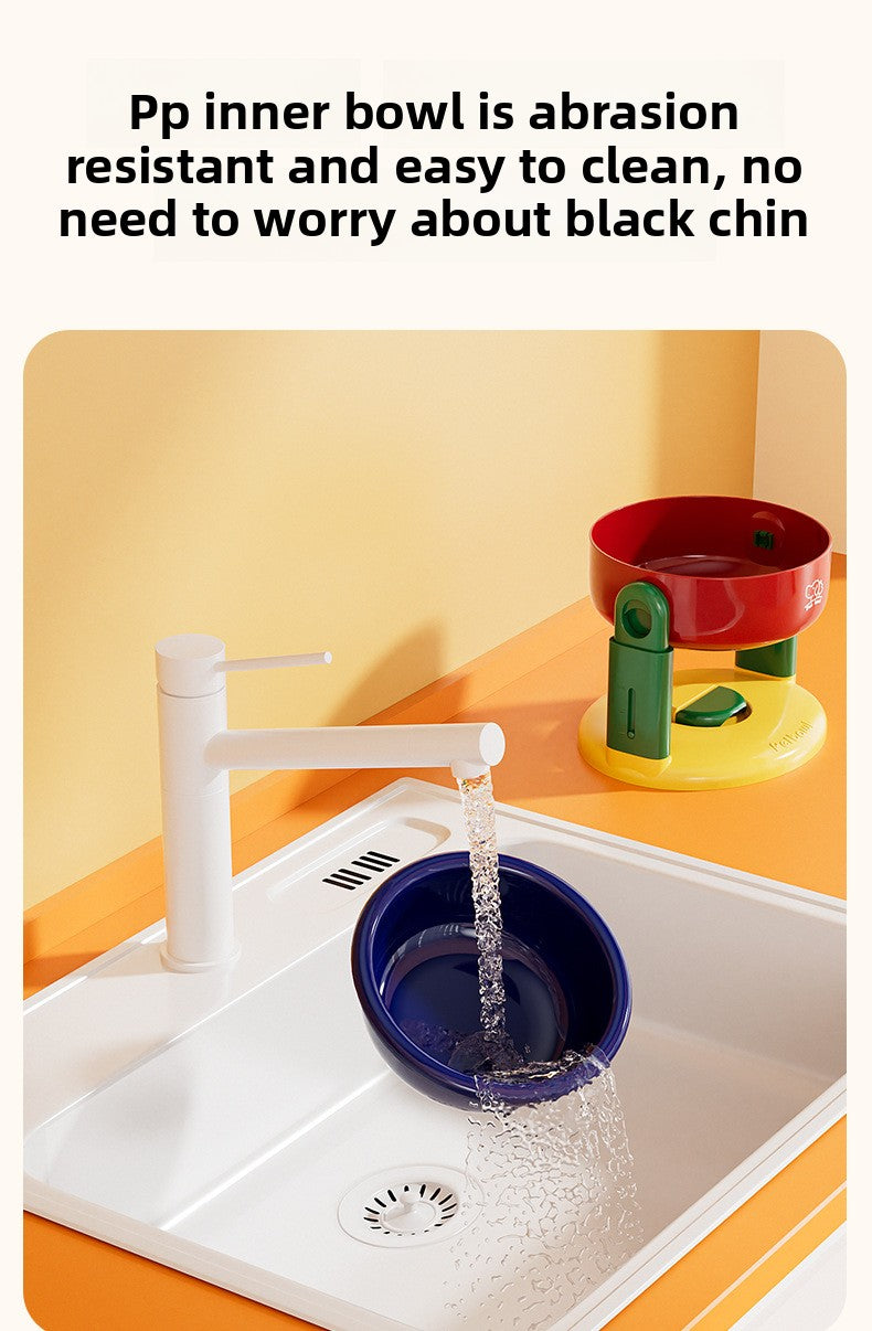 Adjustable Height Dog Food Bowl Elevated Anti Spill Pet Bowl Slanted Stand Feeder for Neck Health Large Medium Small Dogs Cats