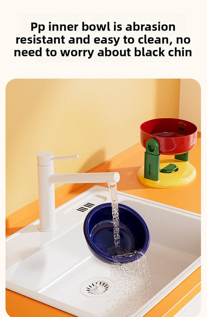 Adjustable Height Dog Food Bowl Elevated Anti Spill Pet Bowl Slanted Stand Feeder for Neck Health Large Medium Small Dogs Cats