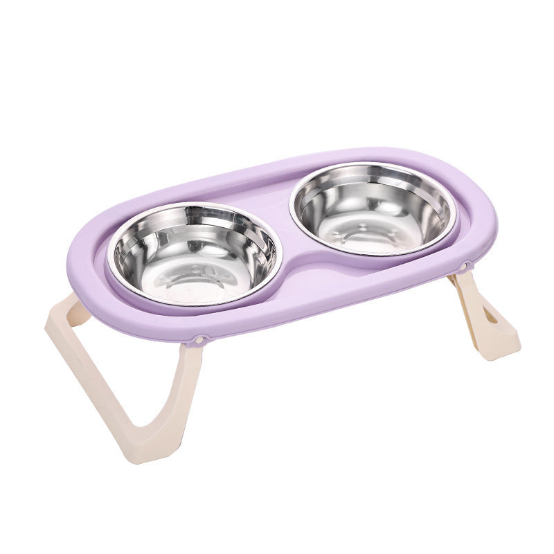 High Legged Foldable Dog Bowl Large Capacity Anti-Tip Slow Feeder Bowl Waterproof Pet Bowl for Dogs Cats Outdoor Indoor Use Easy Carry Travel Bowl