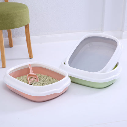 Pet Supplies Semi-Enclosed Cat Litter Box Durable Cat Litter Box with Cat Litter Scoop Cat Toilet