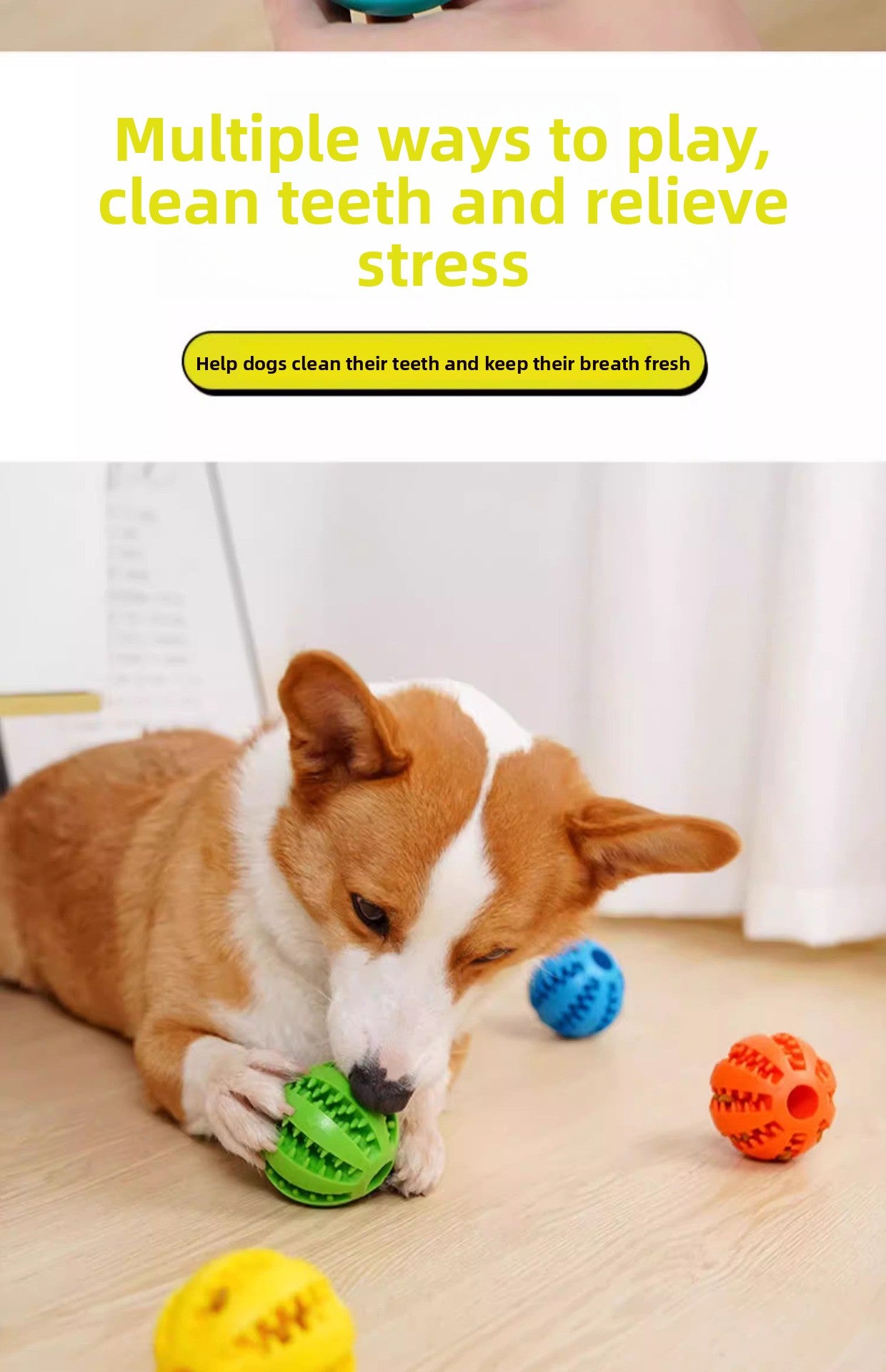 Rubber Dog Toy for Small Large Puppies Boredom Relief Sound Making Teeth Clean Ball