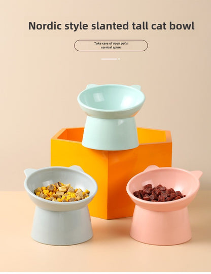 Pet Feeding Bowl Set with Elevated Stand for Cats and Dogs, Nordic Design