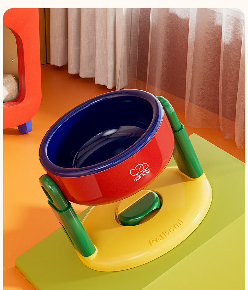 Adjustable Height Dog Food Bowl Elevated Anti Spill Pet Bowl Slanted Stand Feeder for Neck Health Large Medium Small Dogs Cats