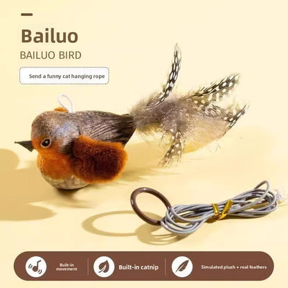 Simulation Bird Sound Cat Toy SelfEntertainment Teaser Wand for EnergyBurning Kitten