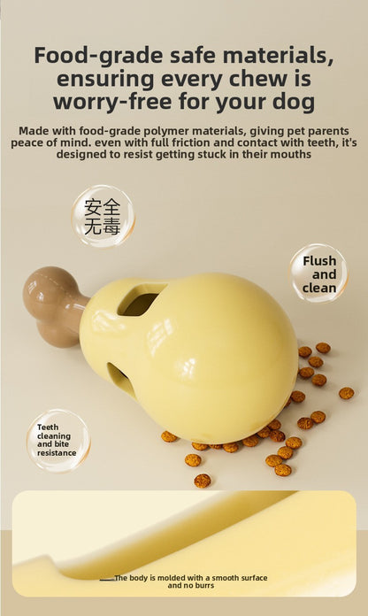 Automatic Treat Dispensing Ball for Dogs Interactive Puzzle Chew Toy Chicken Leg Shape Long Lasting Chewer Toy for Teeth Grinding and Boredom