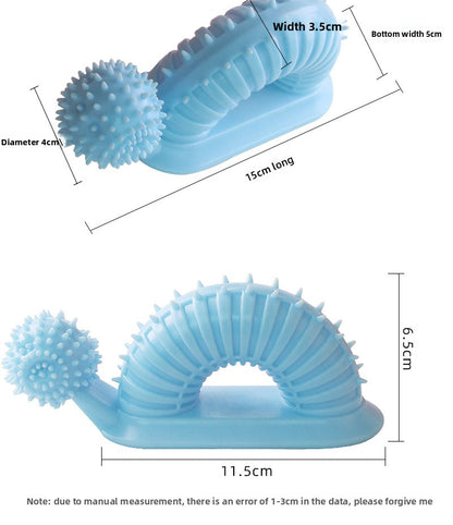 Interactive Dog Chew Toy for Teething Puppies Snail Shaped Food Dispensing Pet Supplies Long Lasting Dental Toothbrush Fun Mental Stimulation