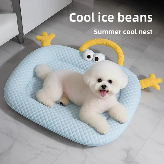 3D Cooling Gel Mat for Dogs and Cats Summer Ice Pad with Breathable Fabric Pet Kennel Cool Feeling Ice Bean Mat Home Supplies